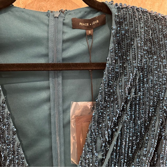 PEACE + LOVE - Embellished Teal Sequin Dress - Picture 5 of 8